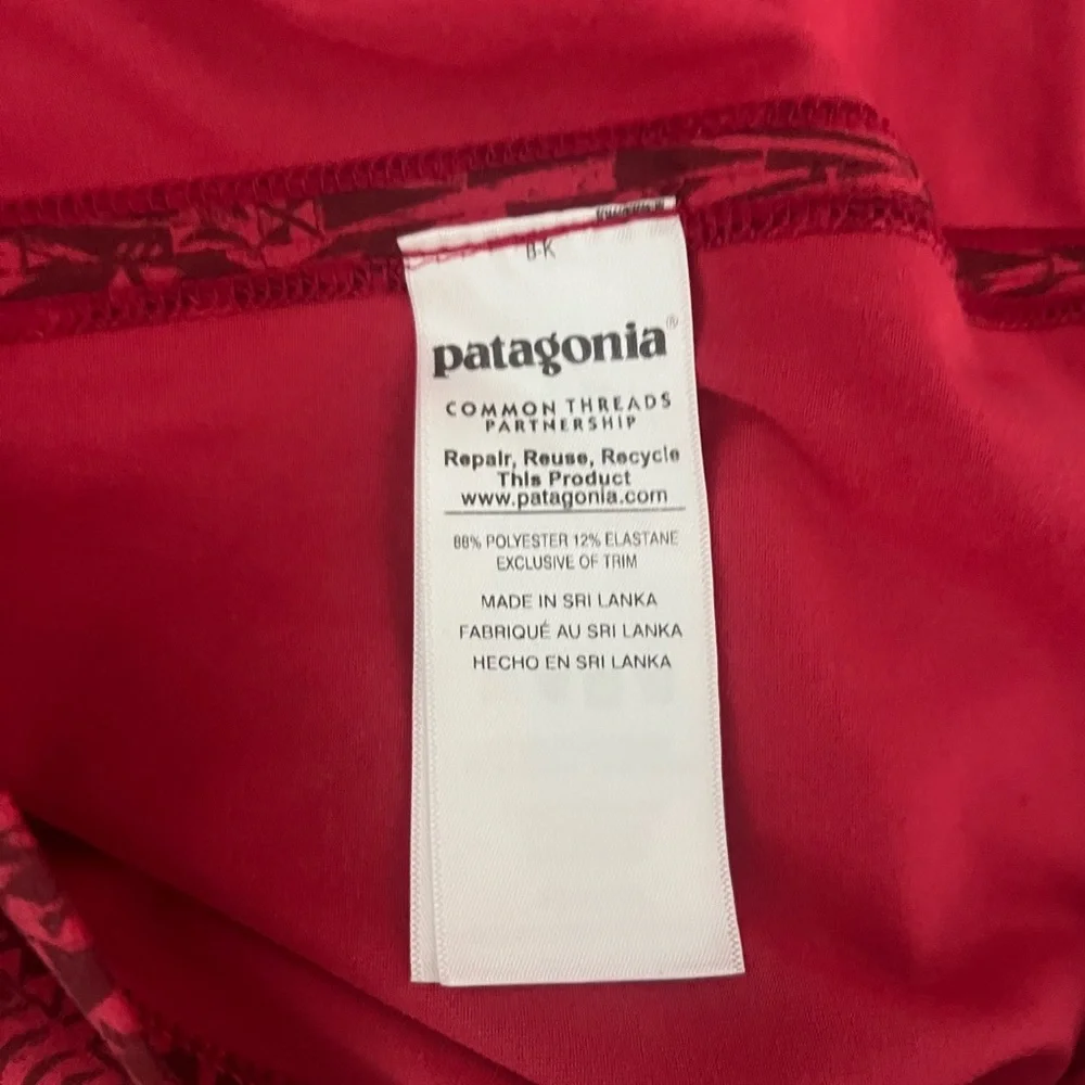 Patagonia Morning Glory Pink Red‎ Geometric Print Skirt Size Large